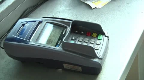 Card reader terminal Stock Footage 8846294