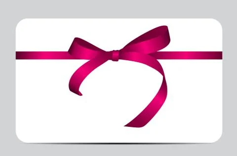 Card with Red Gift Ribbon. Vector illustration. Vector illustrat Stock Illustration