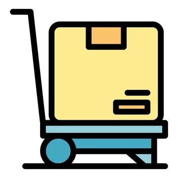 Card relocation box icon vector flat Illustrazione stock