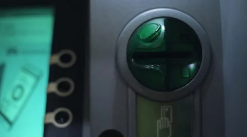 Card reseiver of ATM. Stock Footage 65295036