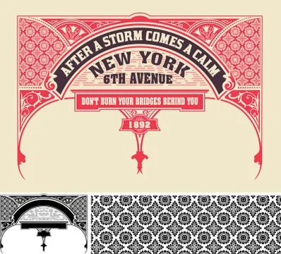 Card, retro style. Design elements. vector Stock Illustration