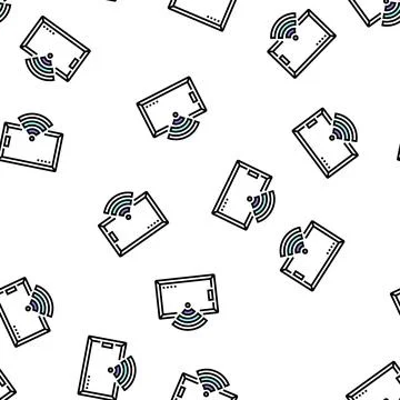 Card with rfid technology wireless access vector seamless pattern Stock Illustration