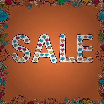 Card for shoping. Seamless pattern. Promotion offer with nice elements decoratio Stock Illustration