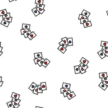 Card slot game vector seamless pattern Stock Illustration