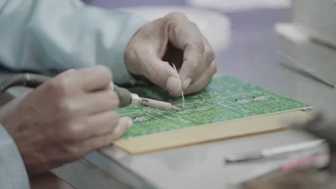 Card  Soldering Stock Footage 284519367