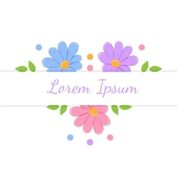 Card with some flowers. Design element. Stock Illustration
