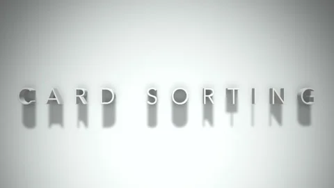 Card sorting 3D title animation white text on a white background Stock Footage 299373884