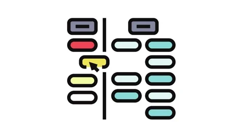Card sorting ux ui design color icon animation Stock Footage 326102658