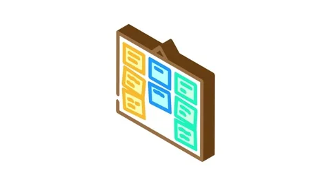Card sorting ux ui design isometric icon animation Stock Footage 327286574