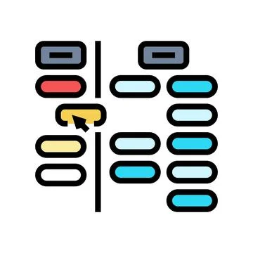 Card sorting ux ui design color icon vector illustration Stock Illustration
