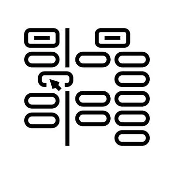Card sorting ux ui design line icon vector illustration Stock Illustration