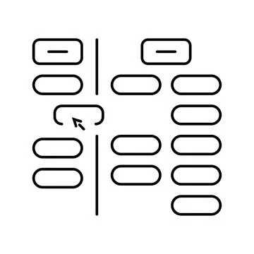 Card sorting ux ui design line icon vector illustration Stock Illustration