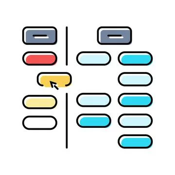Card sorting ux ui design color icon vector illustration Stock Illustration