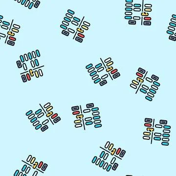 Card sorting ux ui design vector seamless pattern Stock Illustration