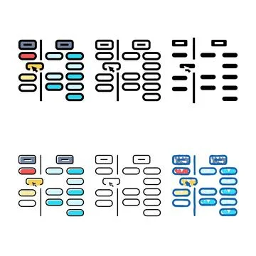 Card sorting ux ui design color styles icon vector イラスト素材