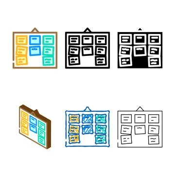 Card sorting ux ui forms design color icon vector 스톡 일러스트