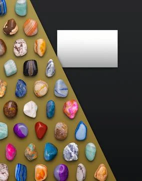 Card Space on Gemstones Background Composition Stock Illustration