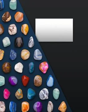 Card Space on Gemstones Background Composition Stock Illustration