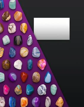 Card Space on Gemstones Background Composition 3D illustration Render Stock Illustration