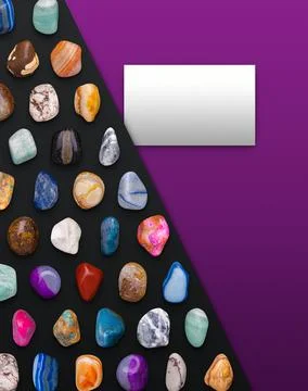 Card Space on Gemstones Background Composition 3D illustration Render Stock Illustration