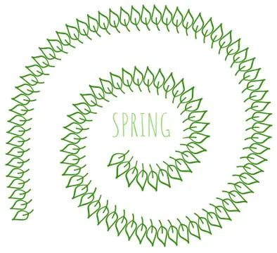 Card SPRING and spring leaves spiral Stock Illustration