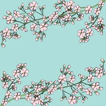 Card with spring flowers Stock Illustration