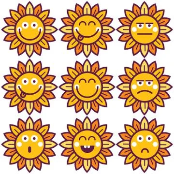 Card sticker label icon avatar logo element with Sunflower Stock-Illustration