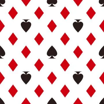 Card suit pattern. Diamonds and spades. Seamless vector game bac Stock Illustration
