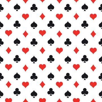 Card suit pattern in royal style. Seamless pattern background of poker suit.. Stock Illustration