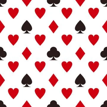 Card suit pattern. Seamless vector game background Stock Illustration