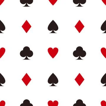 Card suit pattern. Seamless vector game background Stock Illustration