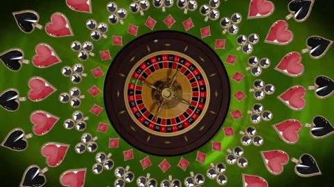 Card Suits and Roulette Loop Background Stock Footage 248601335