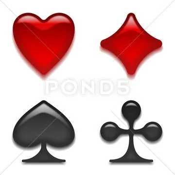 Card suits buttons, set Stock Illustration