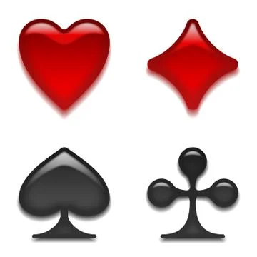Card suits buttons, set Illustrazione stock
