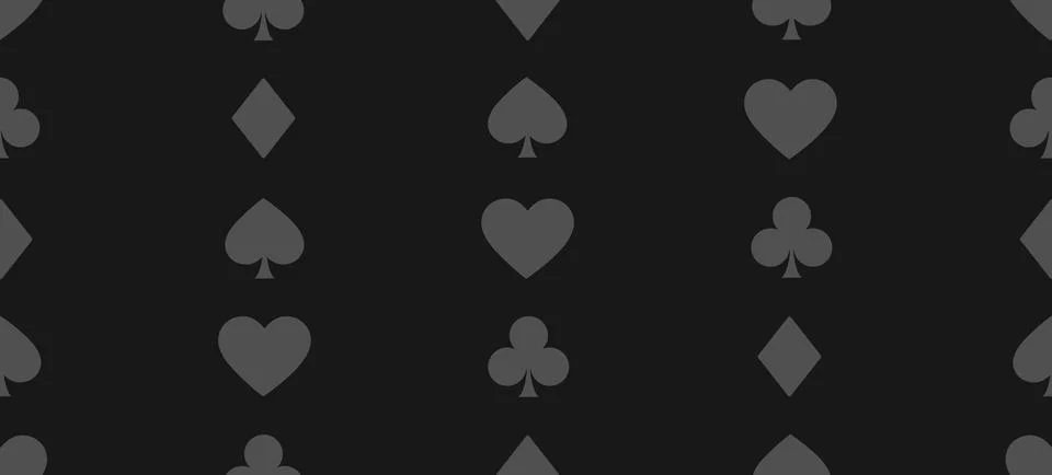 Card suits seamless pattern. Playing cards. Luxury casino gambling poker Stock Illustration