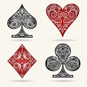 Card Suits Set Stock Illustration