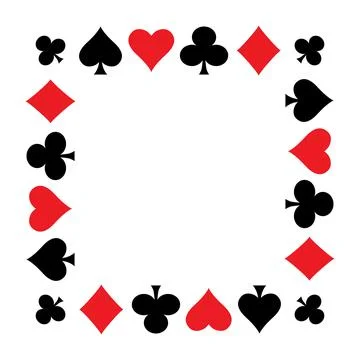 Card suits. Vector frame isolated on white Stock Illustration
