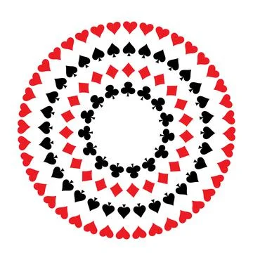 Card suits. Vector frame isolated on white Stock Illustration