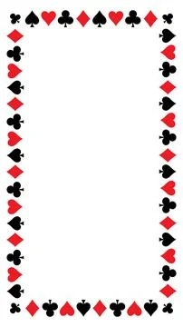 Card suits. Vector frame isolated on white Stock Illustration