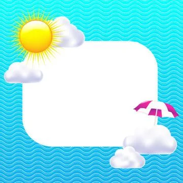 Card with sun and clouds Illustrazione stock