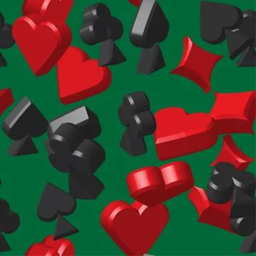 Card Symbols Seamless Pattern Stock-Illustration