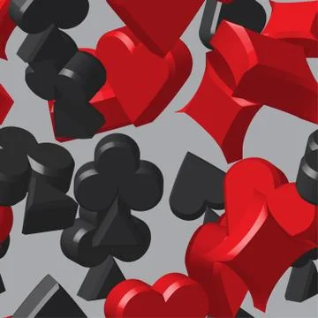 Card Symbols Seamless Pattern Stock Illustration