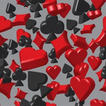 Card Symbols Seamless Pattern Stock Illustration
