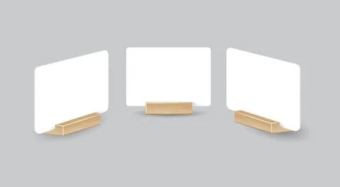 Card table menu holder stand mockup. Paper flyer mock up template. Event Stock Illustration