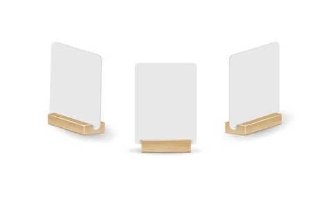 Card table menu holder stand mockup. Paper flyer mock up template. Event Stock Illustration