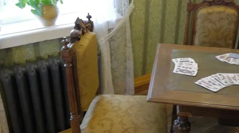 Card on table (old Russian style) 스톡 동영상 54619376