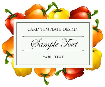 Card template with bellpeppers background Stock Illustration