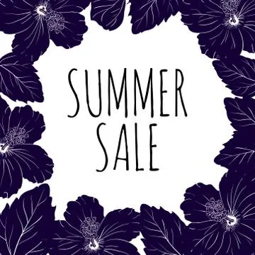 Card template. frame with flowers. Vector illustration Stock Illustration