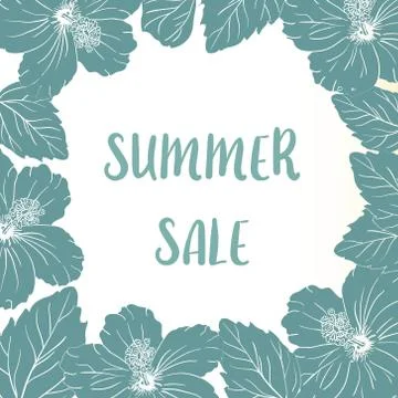 Card template. frame with flowers. Vector illustration Stock Illustration