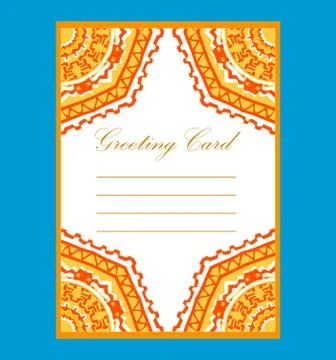 Card template in a vector about a pattern a mandala.Floral mandala and orname Illustrazione stock